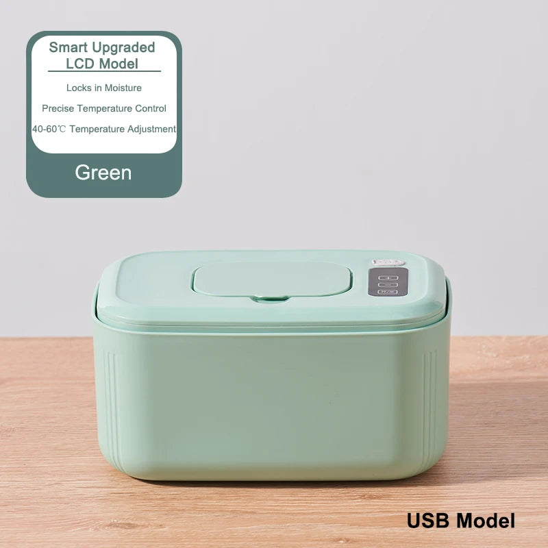 USB Baby Wet Wipe Warmer Electric Tissue Heater Cotton Towel Dispenser Digital Adjustable Temperature Thermostat Napkin Case EU