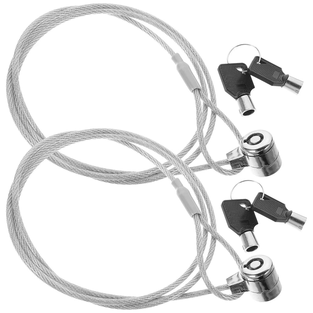 2Sets Security Hardware Cable Lock 6Ft Keyed Laptop Locking Cable for Notebook Pc Monitor Anti-Theft Device with Smooth Rotating