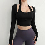 Cloud Rise Women Yoga Shirts Sports Workout T-Shirt Sexy Girl Long Sleeve Blouse Gym Fitness Crop Top Autumn Winter Sportswear
