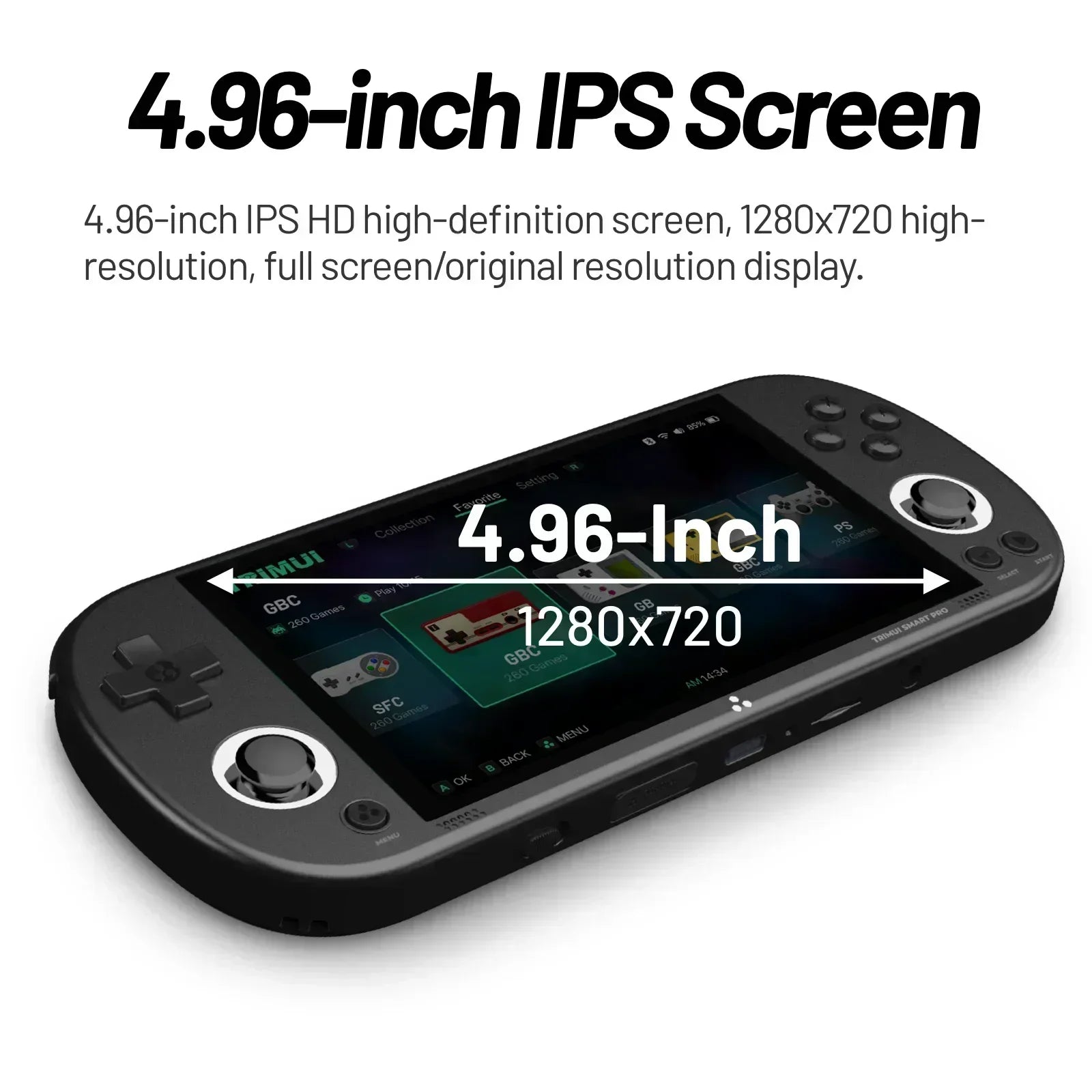 Trimui Smart Pro Handheld Game Console  4.96''IPS Screen Video Game Console Linux SystemRetro Video Game Consoles Birthday Gifts