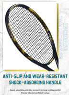 Golden-Dragon Carbon Fiber Tennis Racket For Adults, Ideal for Intermediate Training, Chinese Style Dragon, 50~60lbs, Free Gifts
