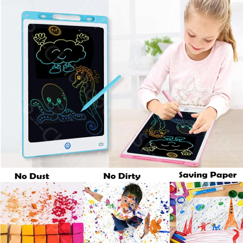 8.5/10/12IN LCD Writing Graphic Tablet for Kids 3-8Years, Reusable Magic Drawing Board with Stylus Erasable Doodle Pad Toy Gift