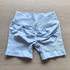Back Scrunch Shorts Women Seamless V-Back Waist Line Scrunch Booty Shorts Fitness Workout Running Yoga Gym Shorts