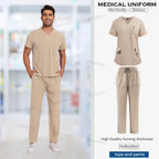 Nursing Scrubs Set  Anti-Wrinkle Medical Surgical Gown Wholesale Hospital Scrub Top Doctor Nurse Special Scrub Uniform Men Women