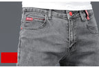 2024 New Men's Cotton Business Casual Skinny Jeans Trendy Fashionable Stretch Straight Slim Denim Trousers Male Blue Grey