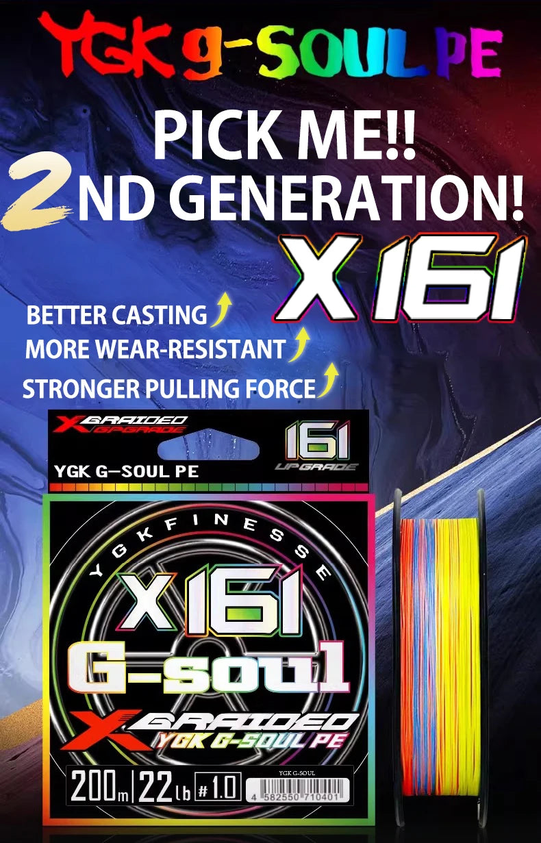 NEW ygk g-soul pe line X16 strands fishing line braided 300/500M For fishing equipment carp Multifilament Strong Weaves Wired PE