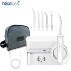 H2ofloss Water Flosser Portable Oral Irrigator 570ml 140PSI High Pressure 6 Modes 5 Nozzles with Storage Bag USB Rechargeable