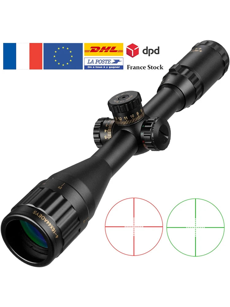 BSA 4-16x44 Tactical Scope Optic Sight Green Red Illuminated Hunting Scopes