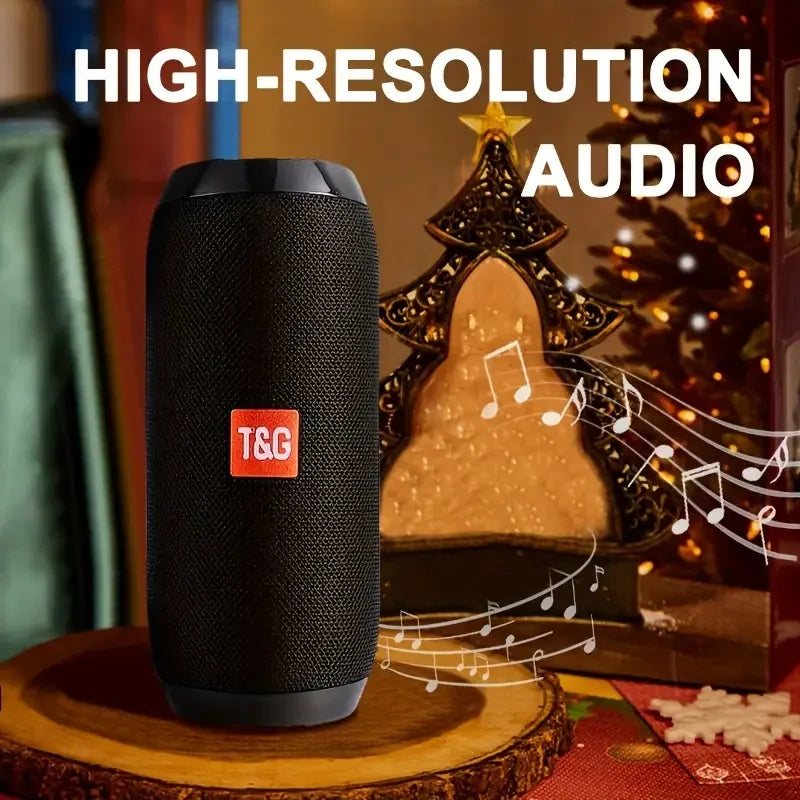 TG117 Portable Outdoor Wireless Bass Speaker With Charging Cable And Aux Cable - FM TF USB Plug-in Card Compatible