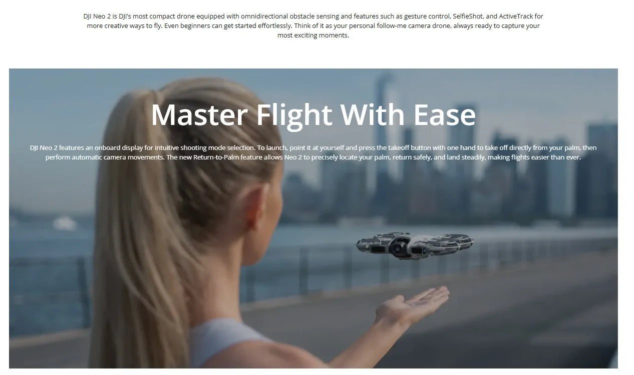 Global Version DJI Neo 2 Camera Drones 4K High-Quality Imaging 1/2-inch CMOS Sensor 4K/60fps Video And 4K/100fps Slow-motion Easy for Beginners