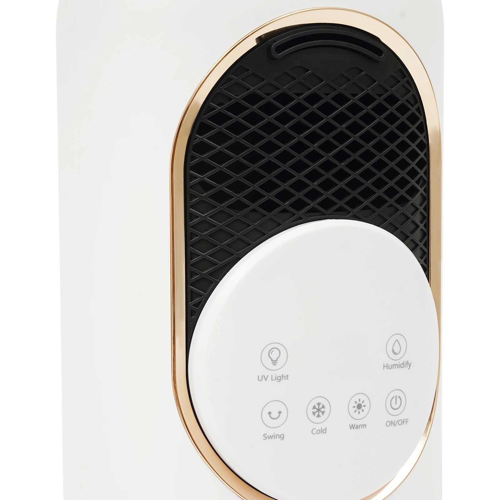 White Modern ABS Freestanding Air Conditioning Fan with Remote Touch Screen Control EU Plug Warm Cool Wind Timing Humidity Fan