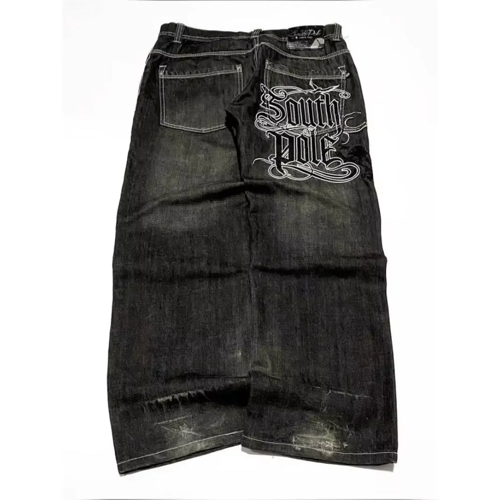 American Y2K 2025 New Baggy Wide Leg Black Jeans Overszied Women Street Casual Joker Denim Pants Couple Jeans Vintage Streetwear