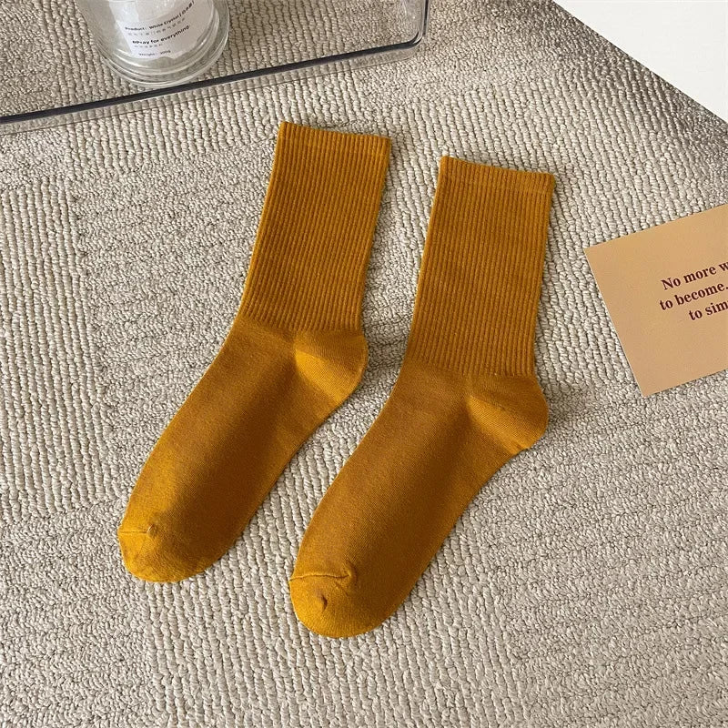 33 Colors Summer Cotton Soft Socks Happy Colorful Women's Mid-tube Stocking Fashion Trend Red Green Ankle Sox Autumn Hosiery