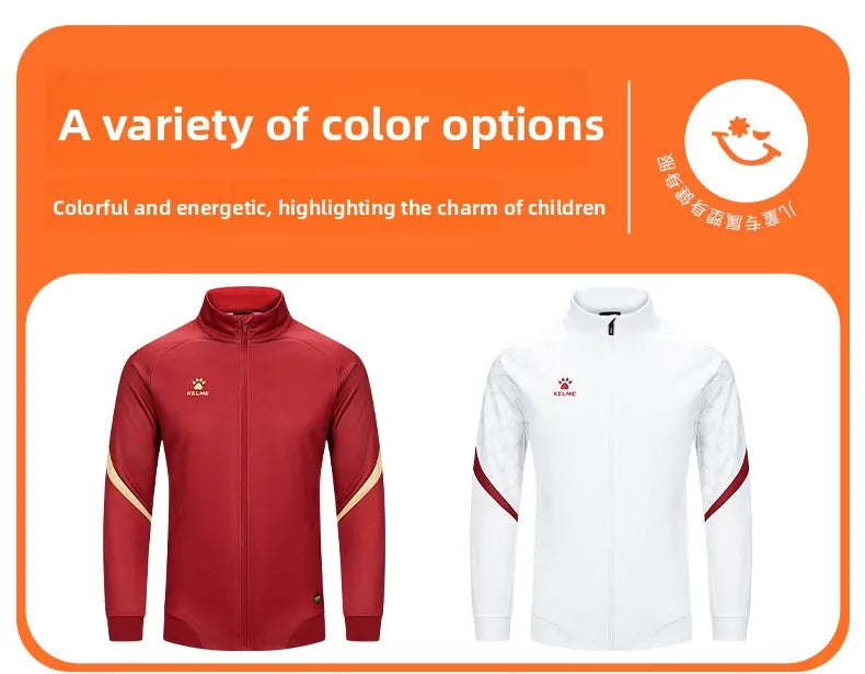 Kelme Children's Sports Jacket Autumn And Winter Knitted Jacket Outdoor Windproof Running Training Suit