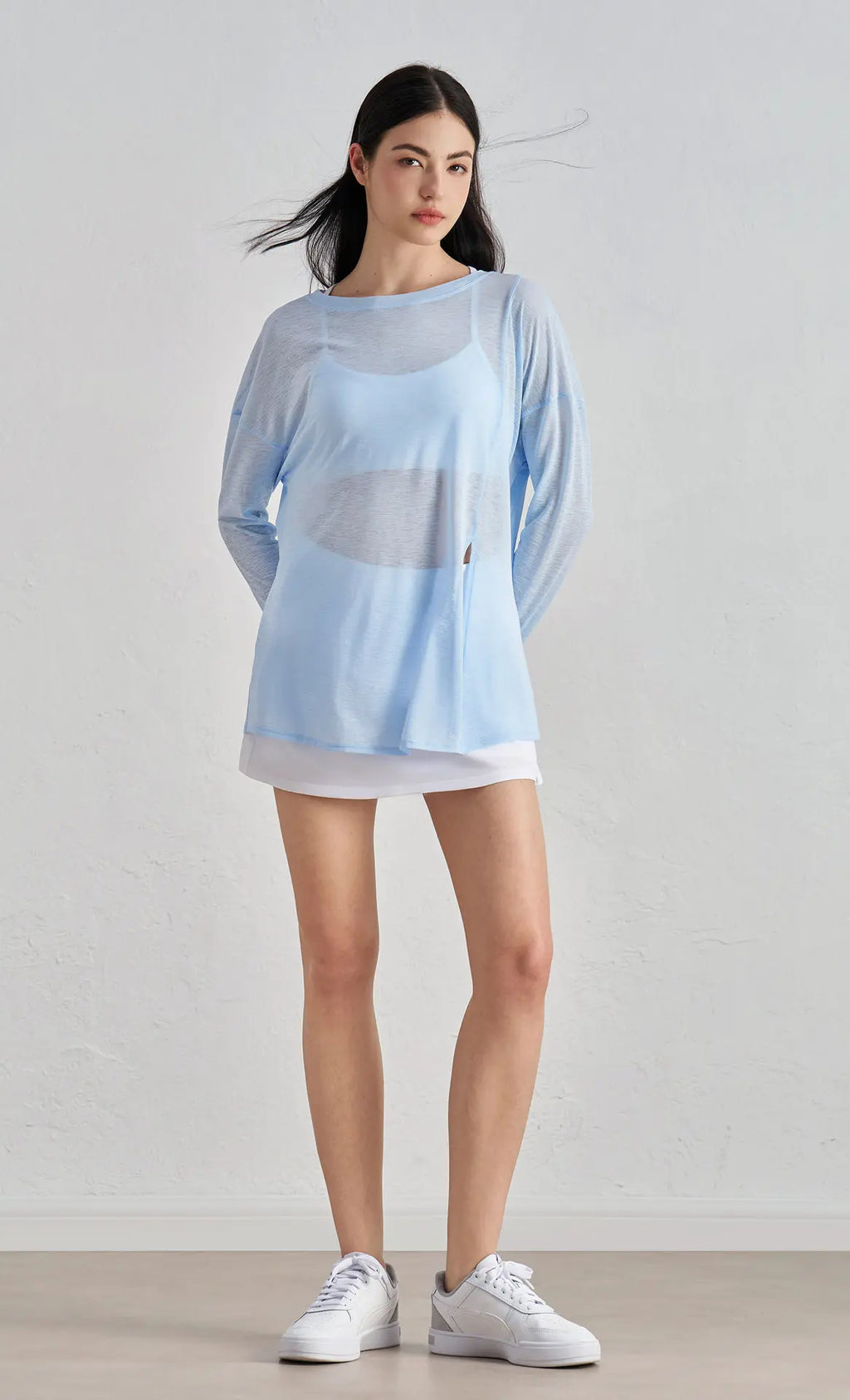 Breathable Long Sleeve Yoga Cover up Lightweight Quick Dry Running Top for Women Loose Fit Simple Sport Fitness Outdoor Leisure