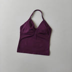Longline Strappy Top Yoga Vest Woman Backless Tank Tops Sports Fitness Bras Running Workout Gym Halter