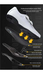 Speed Cycling Sneaker Men's Road Cycling Shoes Cleat Shoes Spd Shoes Cycling Flat Pedal Shoes Man Bike Outdoor Footwear White