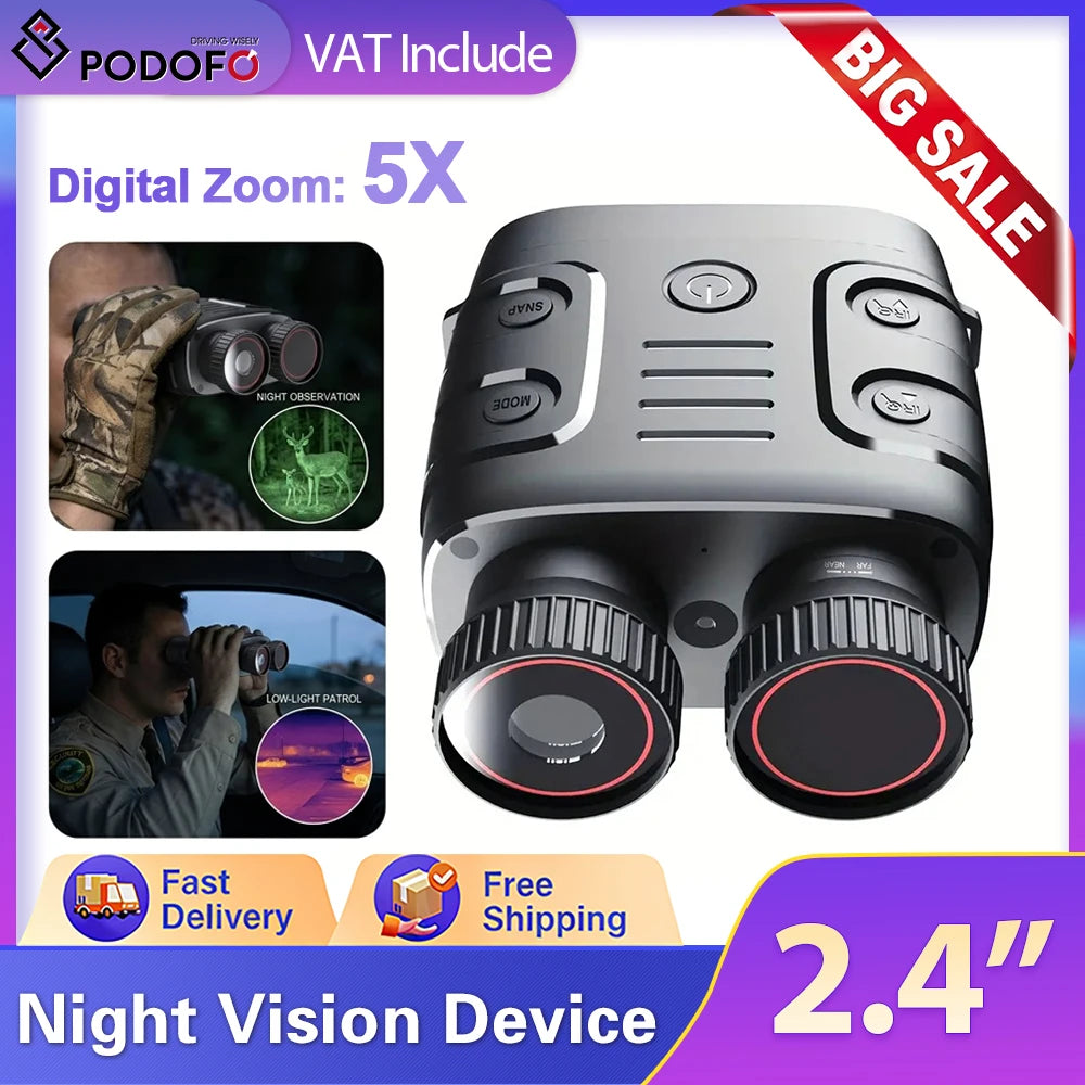 1080P Binocular Infrared Night-Visions Device 5X Binocular Day Night 850nm IR LED Photo Video Taking Digital Zoom for Hunt,Boat Main image