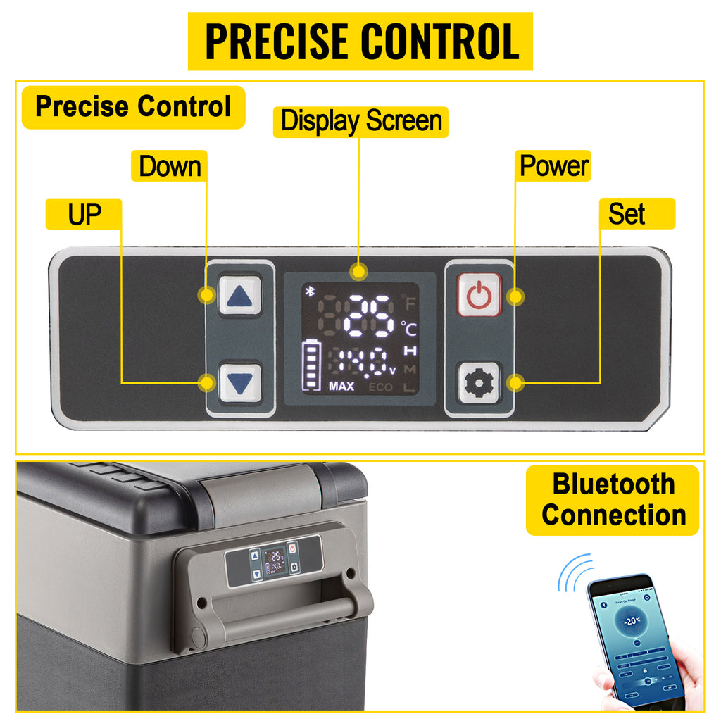 VEVOR Car Refrigerator Portable Compressor Cooler 35-55L Mini Fridge Freezer 12/24V DC 110-240V Ice Box for Camping Picnic Frige