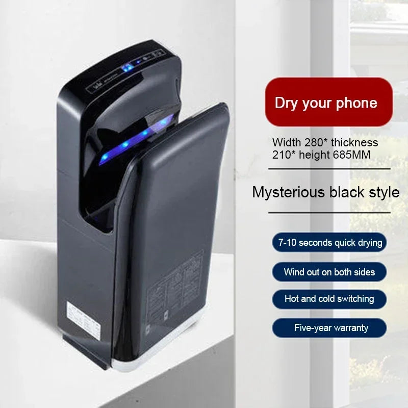 Full New Hand Dryer Induction Hotel Restauran High Speed Jet-type Hand Drying Machine Double-sided hand dryer 220v