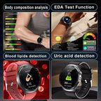 2026 New Accurate Body Health analysis Smart Watch Men ECG Blood lipids Uric acid Blood Pressure Body Fat Voice Call Smartwatch