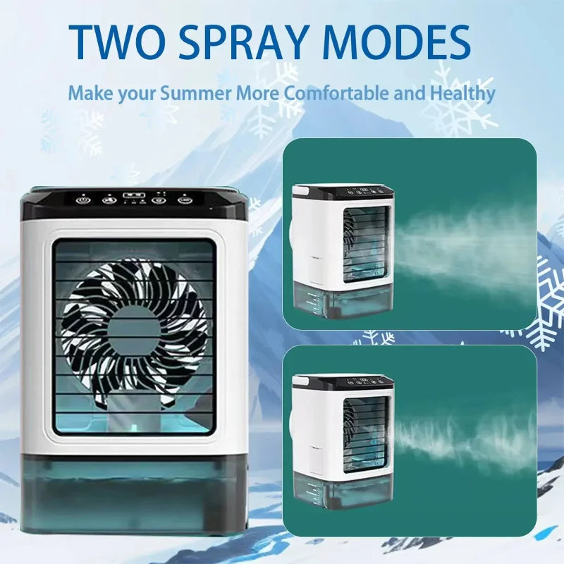 Compact Air Conditioner Fan Mini Evaporative Cooler with Ice Box & Large Water Tank USB Personal Cooler for Bedroom Main image