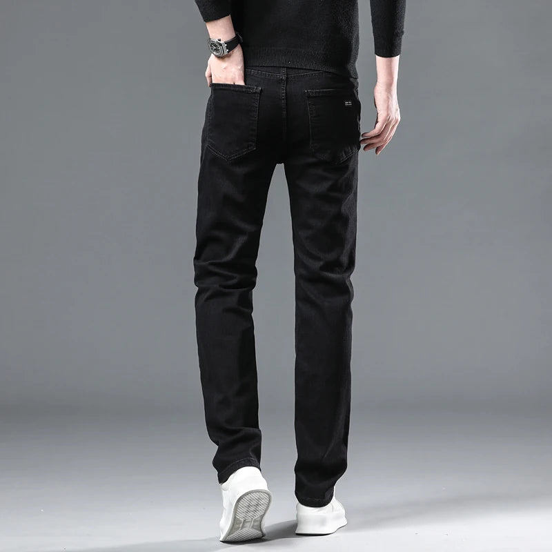 Wthinlee 8 Models Spring Autumn Business Jeans Men Casual Straight Stretch Fashion Classic Work Denim Trousers Brand Clothing