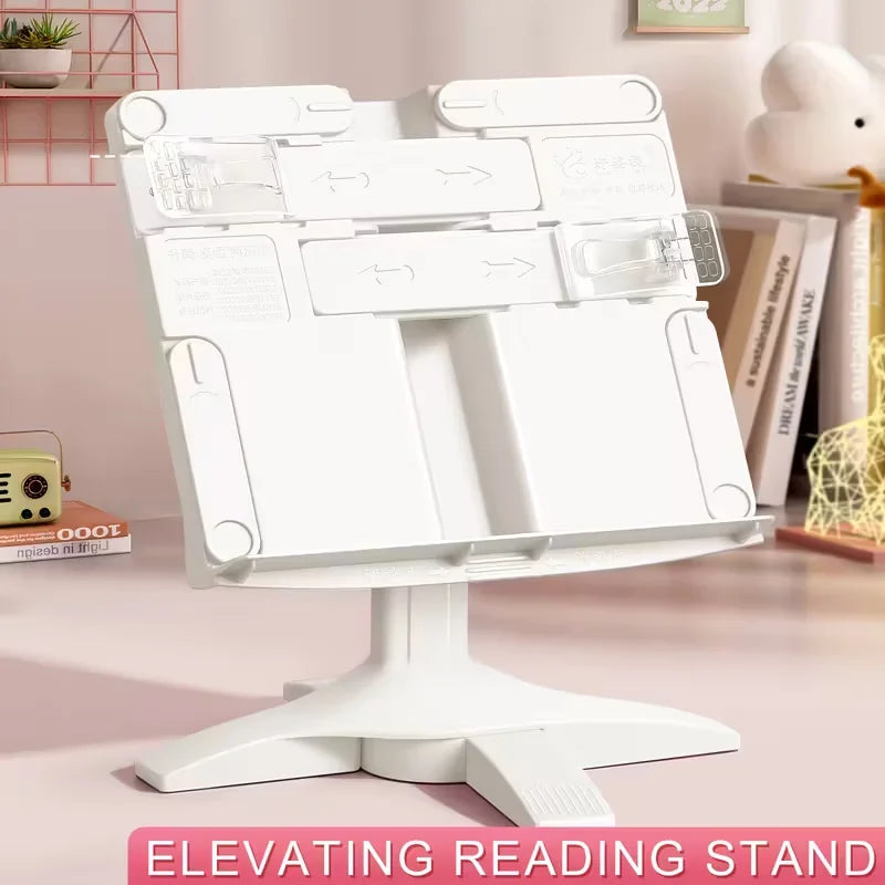 Ergonomic Adjustable Reading Stand - Lightweight, 2-in-1 Desktop Book&Laptop Holder with Height Options for Comfortable Viewing