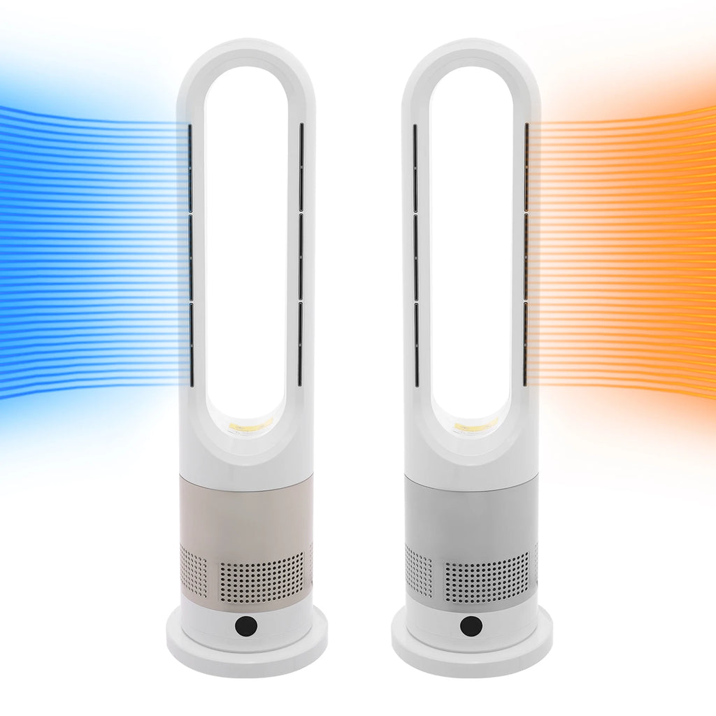 Cooling & Heating Bladeless Fan 220V W/ Timer Remote Control 8 Wind Speed Home Silent  Air Conditioner Heater LED Display
