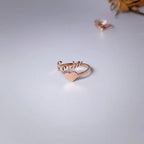 Personalized Custom Love Name Ring Fashion Valentine's Day Couple Rings Girlfriend Gift Heart Wedding Band Women's Jewelry