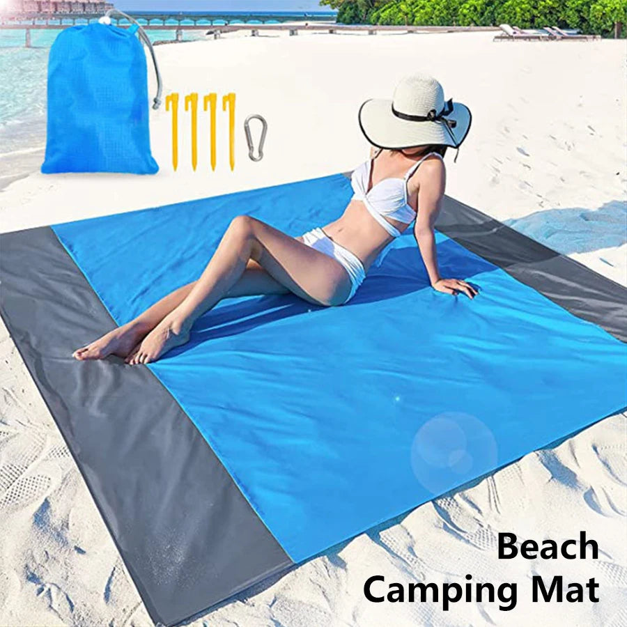 200*210cm Sandproof Beach Blanket Waterproof Beach Mat Portable Lightweight Picnic Blanket Camping Mat For Travel Hiking Sports Main image