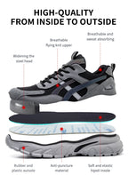 Man Safety Shoes Puncture-Proof Work Sneakers Lightweight Work Shoes Men Steel Toe Shoes Safety Boots Indestructible Shoes