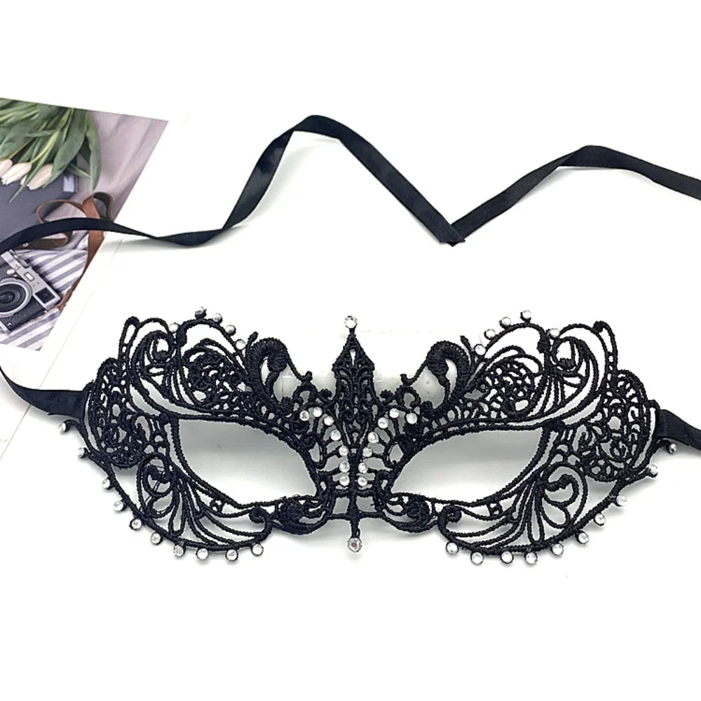New Women Hollow Lace Face Mask Masquerade Sexy Cosplay Prom Party Props Costume Mask Nightclub Halloween Black Eye Mask