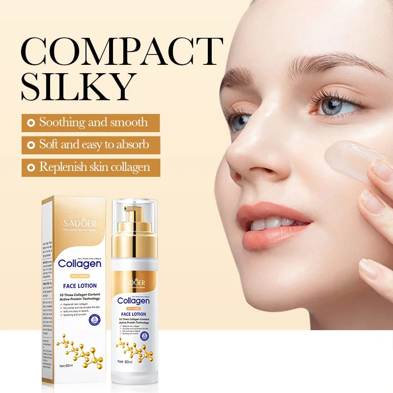 SADOER Collagen Facial Serum Face Lotion Moisturizing Face Emulsion Oil Control Water Replenishment Refreshing Facial Essence