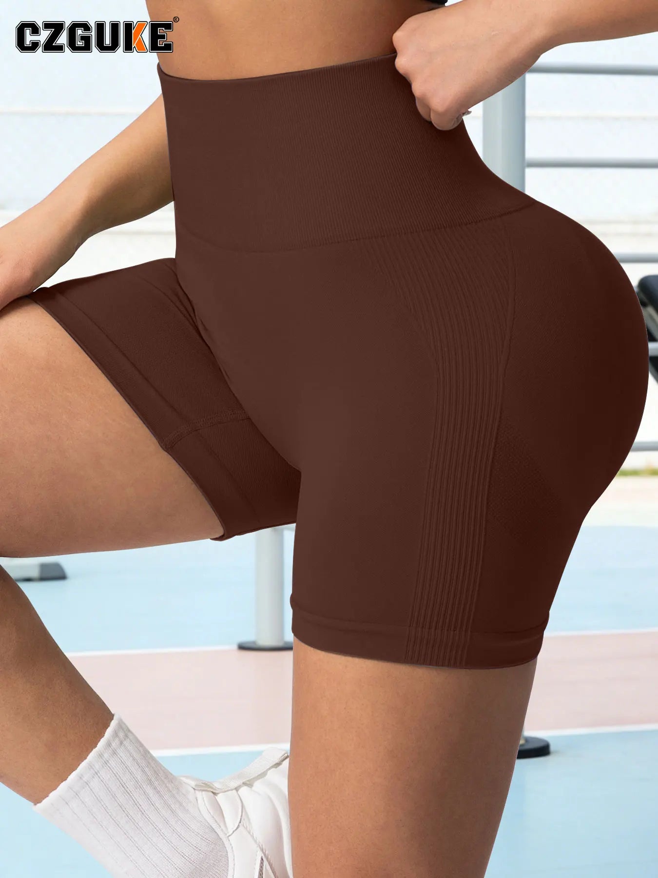 CZGUKE Ladies' outdoor sports shorts fitness pants gym warm-up yoga pants high-quality tight jogging shorts and cycling shorts