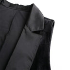 Black Velvet Vest Jacket For Women Sleeveless Blazer Fashion 2026 Spring And AutumnSuit Tank Top  Retro Waistcoat Z2338