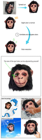 Gorilla Mask Animal Cosplay Mask Halloween Horror Play Novelty Funny Mascaras Drama Performance Animal Hood Carnaval Mask