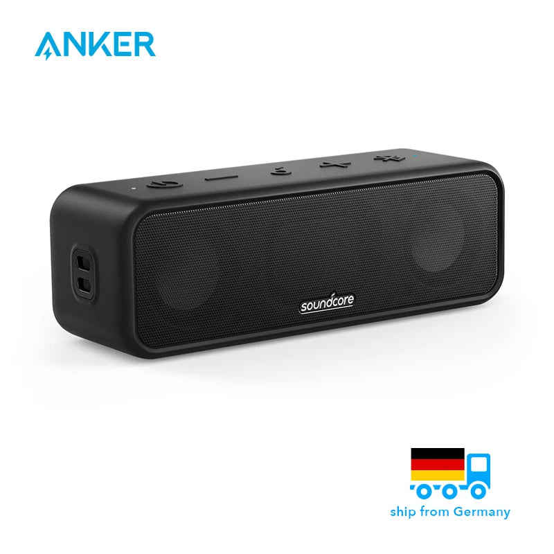(EU stock) Soundcore 3 from Anker, Bluetooth 5.0 loudspeaker, 24H playing time, IPX7 waterproof, stereo sound with titanium membrane, Bas Main image