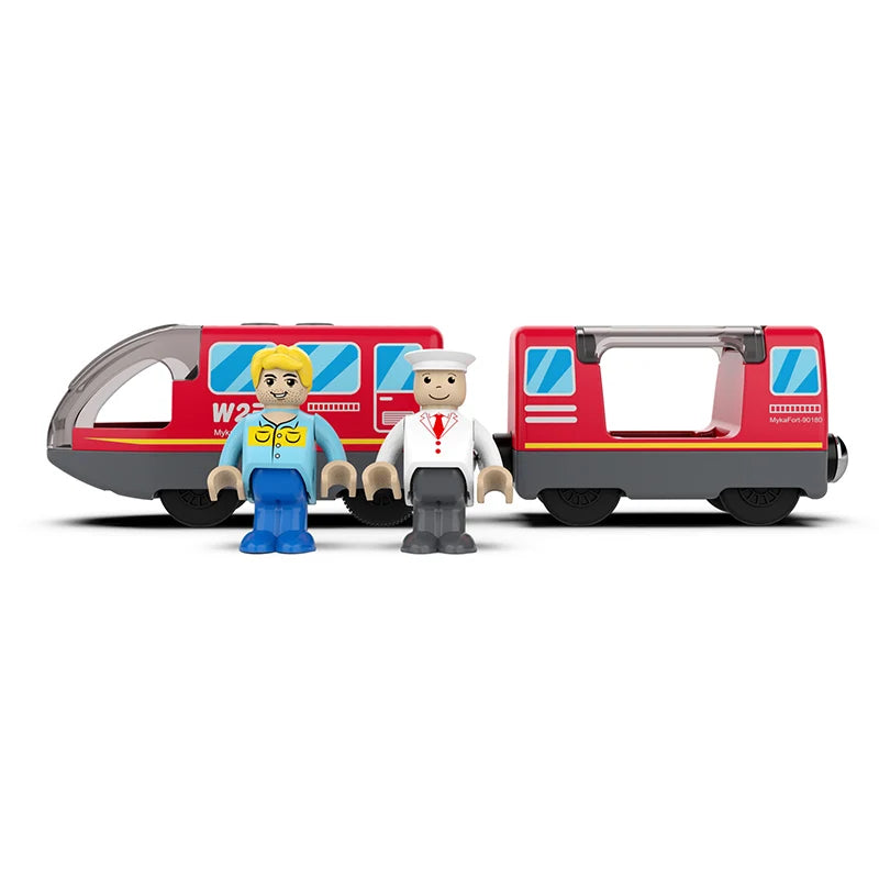 Kids Electric Train Set Locomotive Magnetic Train Car Diecast Slot Toy Fit for Wooden Train Railway Track Toys for Children Gift