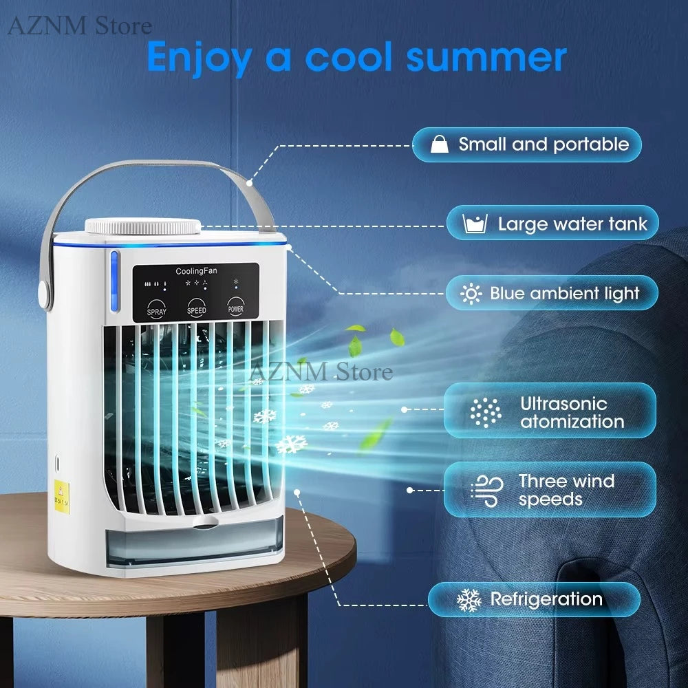 Mini Air Conditioner Air Cooler Fan Portable Water Cooling Fan Mobile Air Conditioning Fan For Room Office Cars Secondary image