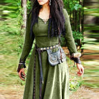 LisdinoMedieval Dress Women Long Sleeve Maxi Robe Vintage Fairy Elven Dress Renaissance Celtic Viking Gothic Cosplay Costumes