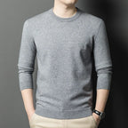 2025 New Men's Casual Sweater Round Neck Long Sleeve Knitted Sweater Diamond Pattern Fashion Versatile Top 2029