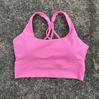 Solid Color Soft Tight Gym Yoga Underwear high strength shockproof Women Cross Back Fitness Bra Sport Top Comprehensive Butter