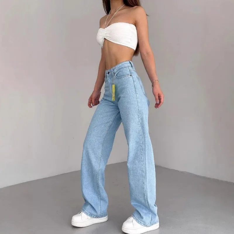 High Waist Straight Leg Jeans plus Size Fashionable Spring Autumn Long Pants Comfortable Casual Russian Cross-Border Style Main image