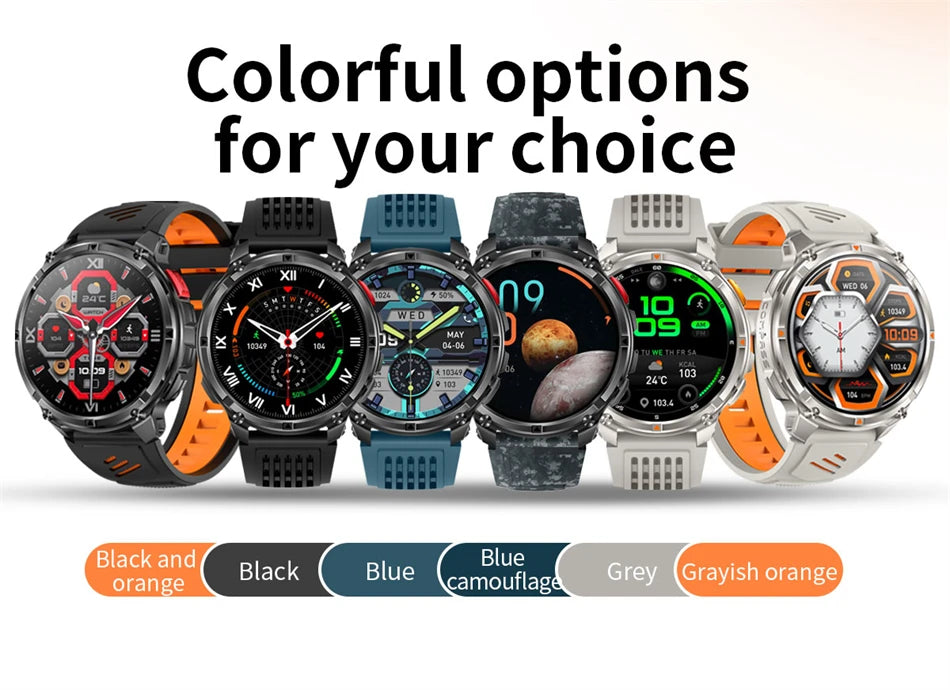 2026 New T-Rex 3 Ultra 1100mAh Smart Watch 5ATM Waterproof Outdoor Sports GPS Track Heart Rate Compass Bluetooth Call Smartwatch