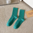 33 Colors Summer Cotton Soft Socks Happy Colorful Women's Mid-tube Stocking Fashion Trend Red Green Ankle Sox Autumn Hosiery