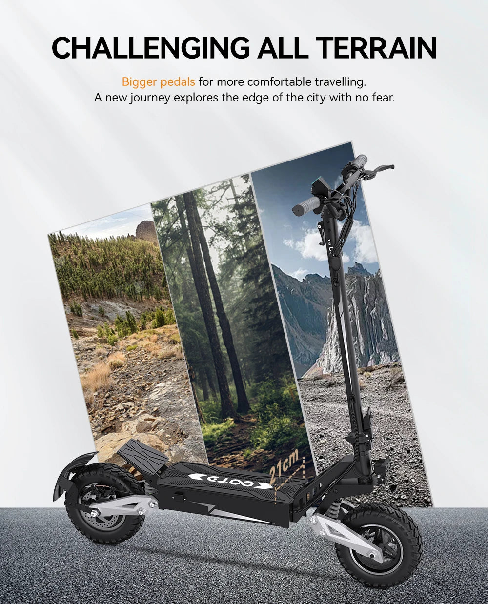 T10 Portable E-Scooter 900W Peak Power 48V 13.5/18 Ah Battery Electric Scooter for Adults 11inch Off-road Tire Scooters Electric