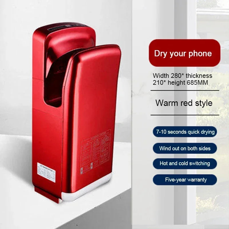 Full New Hand Dryer Induction Hotel Restauran High Speed Jet-type Hand Drying Machine Double-sided hand dryer 220v