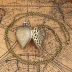 Stylish romantic heart-shaped diamond quartz women's necklace pocket watch souvenir gift for girls