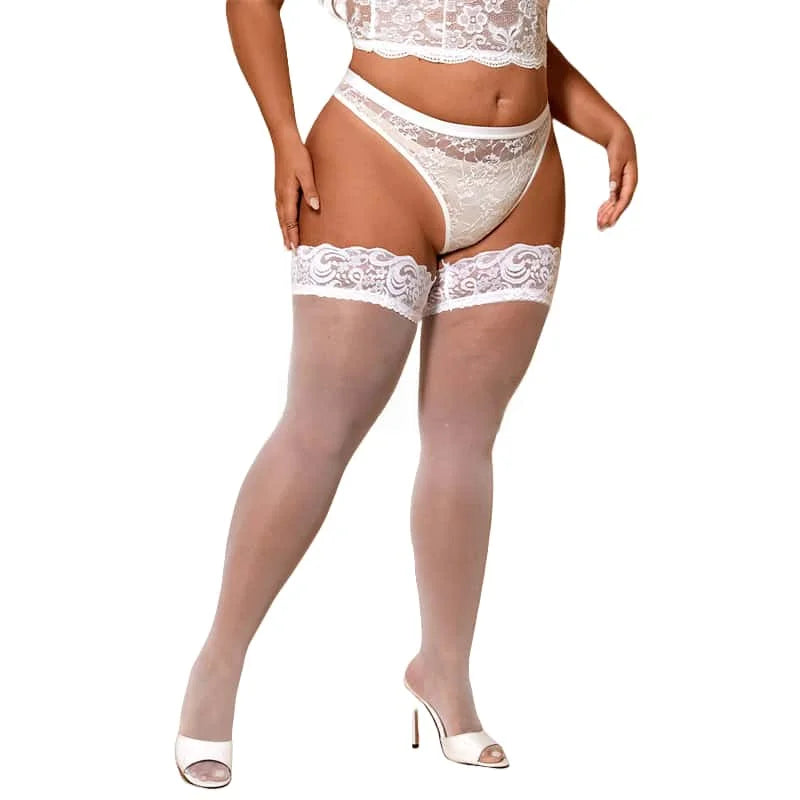 2026new Over Knee Thigh High Stockings Anti-slip Plus Size Black Oversized Fishnet Long Lace Socks for Women XXL Spring Summer